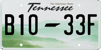 TN license plate B1033F