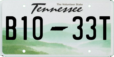 TN license plate B1033T