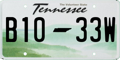 TN license plate B1033W