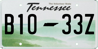 TN license plate B1033Z