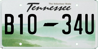 TN license plate B1034U