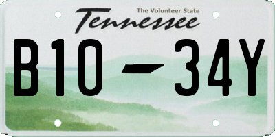 TN license plate B1034Y