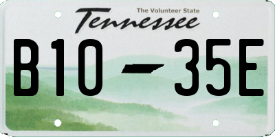 TN license plate B1035E