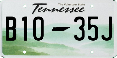 TN license plate B1035J