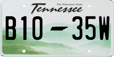 TN license plate B1035W