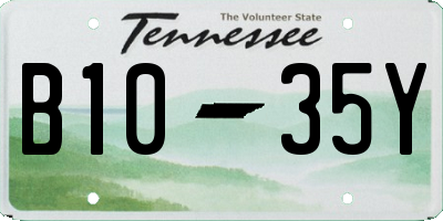 TN license plate B1035Y