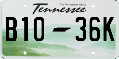 TN license plate B1036K