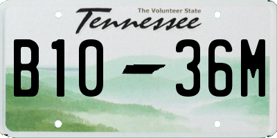 TN license plate B1036M
