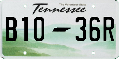 TN license plate B1036R