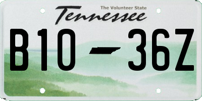 TN license plate B1036Z