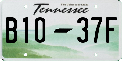 TN license plate B1037F