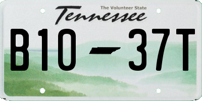 TN license plate B1037T