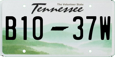 TN license plate B1037W