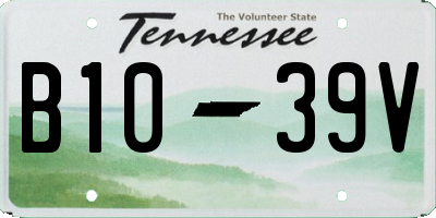 TN license plate B1039V