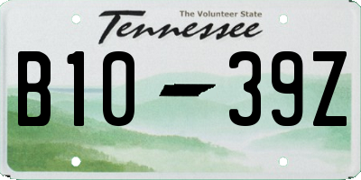 TN license plate B1039Z