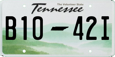 TN license plate B1042I