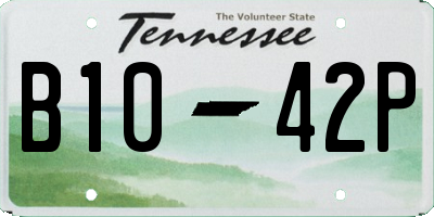 TN license plate B1042P