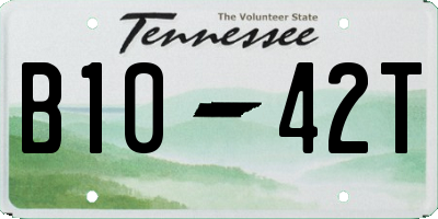 TN license plate B1042T