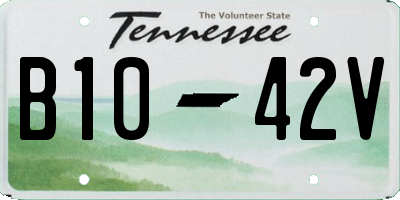 TN license plate B1042V