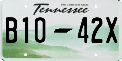 TN license plate B1042X