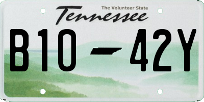 TN license plate B1042Y