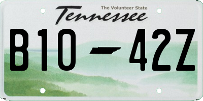 TN license plate B1042Z