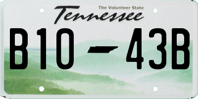 TN license plate B1043B