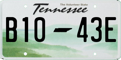 TN license plate B1043E