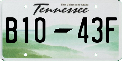 TN license plate B1043F