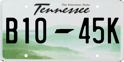 TN license plate B1045K