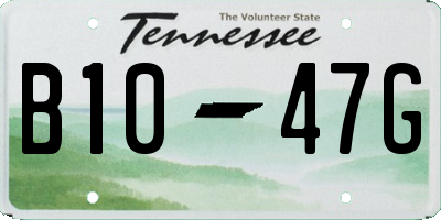 TN license plate B1047G