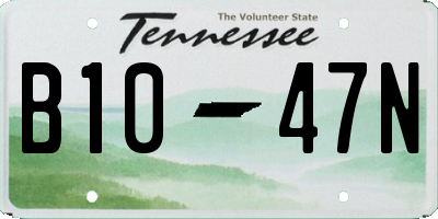 TN license plate B1047N