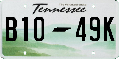 TN license plate B1049K
