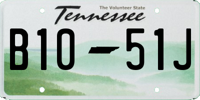 TN license plate B1051J