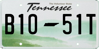 TN license plate B1051T