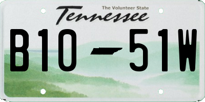 TN license plate B1051W