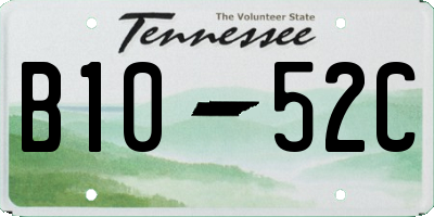 TN license plate B1052C