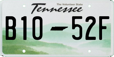 TN license plate B1052F