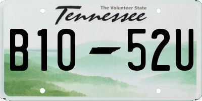 TN license plate B1052U