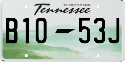 TN license plate B1053J