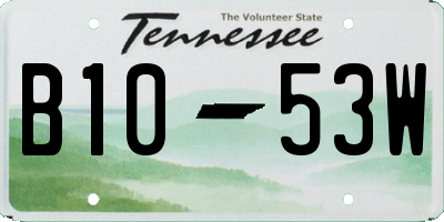 TN license plate B1053W