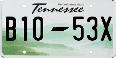 TN license plate B1053X