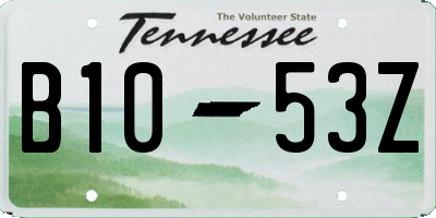 TN license plate B1053Z