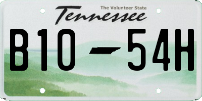 TN license plate B1054H