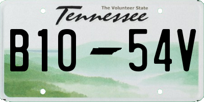 TN license plate B1054V