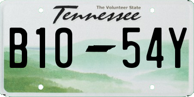 TN license plate B1054Y