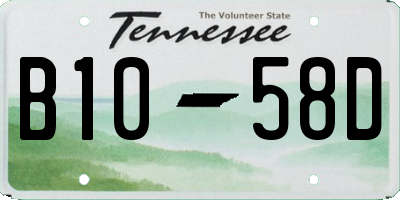TN license plate B1058D