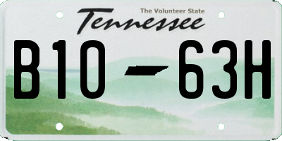 TN license plate B1063H