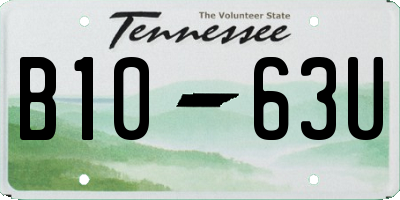 TN license plate B1063U