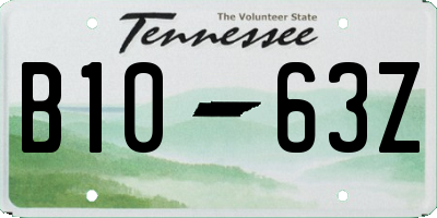 TN license plate B1063Z